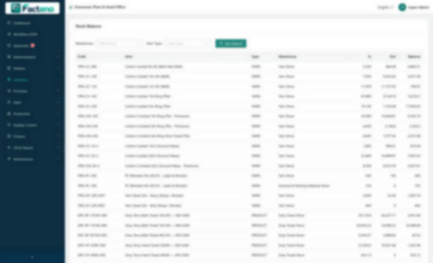 Stock balance by store, item and batch with valuation